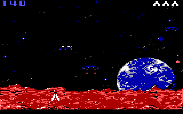Demon Attack IBM PC/Compatibles Screenshot: Demons attacking!