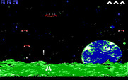 Demon Attack for IBM PC/Compatibles - On this level the demons split into two smaller ones when you shoot them.