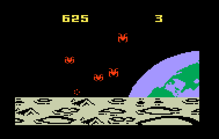 Demon Attack Intellivision Screenshot: I'm hit again!
