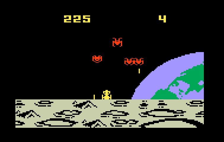 Demon Attack Intellivision Screenshot: These demons split into two when shot!