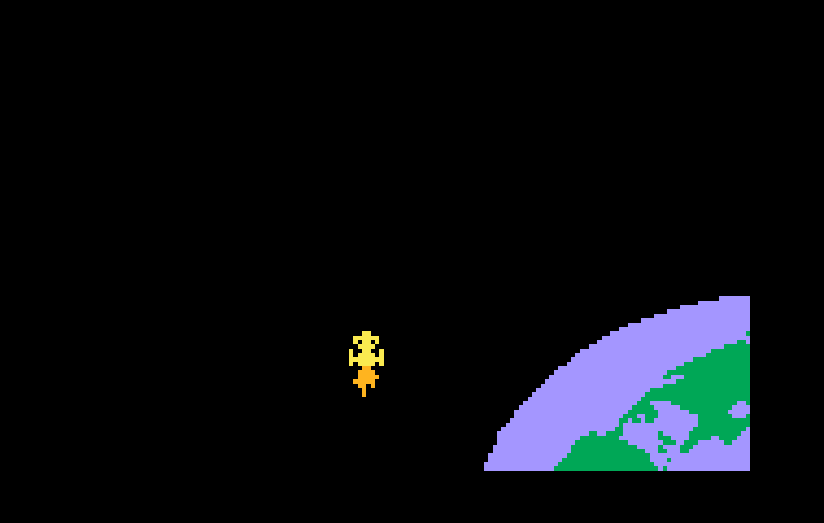 Demon Attack Intellivision Screenshot: Blast off! Time to attack the mothership...