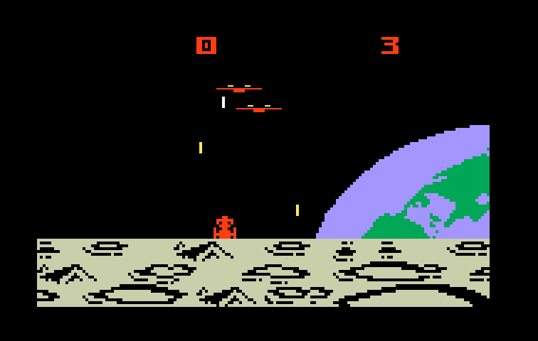 Demon Attack Intellivision Screenshot: Game start.