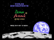 Demon Attack for TI-99/4A - Title screen.