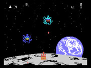 Demon Attack for TI-99/4A - Game start.