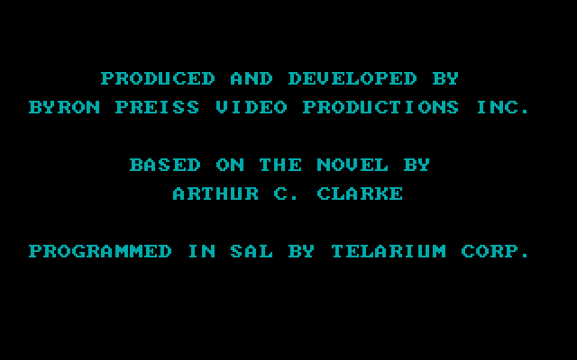 Rendezvous with Rama IBM PC/Compatibles Screenshot: Credit screen 1