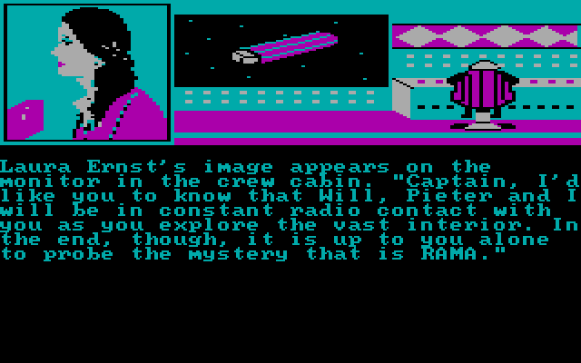 Rendezvous with Rama IBM PC/Compatibles Screenshot: Reassurance from a fellow crew member