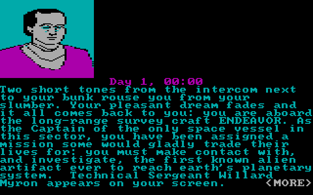 Rendezvous with Rama IBM PC/Compatibles Screenshot: You have a valuable mission