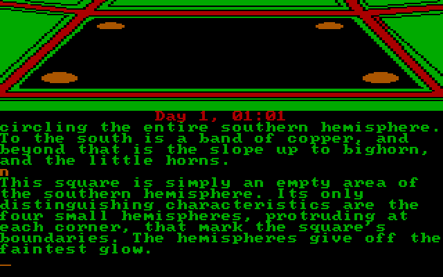 Rendezvous with Rama IBM PC/Compatibles Screenshot: The edge of the southern hemisphere of Rama