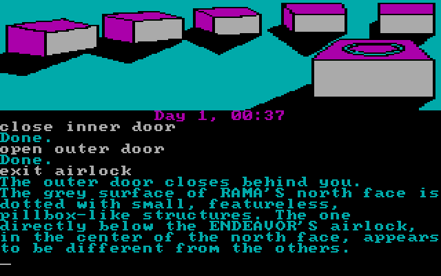 Rendezvous with Rama IBM PC/Compatibles Screenshot: A wheel that turns