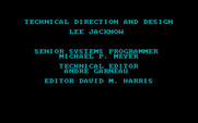 Rendezvous with Rama for IBM PC/Compatibles - Credit screen 3