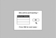 Mystery Master: Murder by the Dozen for Macintosh - Up to four players can participate in the mystery...