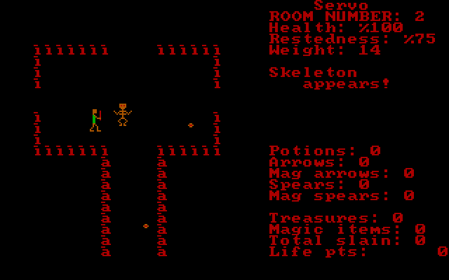 Cavequest IBM PC/Compatibles Screenshot: A skeleton appears!