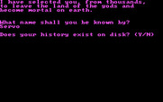 Cavequest for IBM PC/Compatibles - Starting a new character.