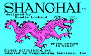 Shanghai for IBM PC/Compatibles - Title screen.