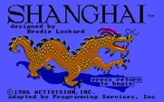 Shanghai for IBM PC/Compatibles - Title screen.