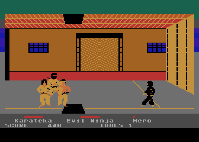 Ninja Atari 8-bit Screenshot: This is the big door...
