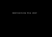 Ninja for Atari 8-bit - Approaching the big door...each room has a different name.