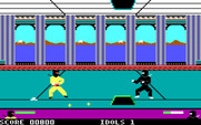 Ninja for IBM PC/Compatibles - You (and the enemy ninja) can pick up those weapons that are lying on the ground.