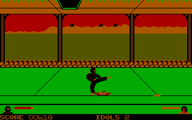 Ninja IBM PC/Compatibles Screenshot: One enemy ninja down...