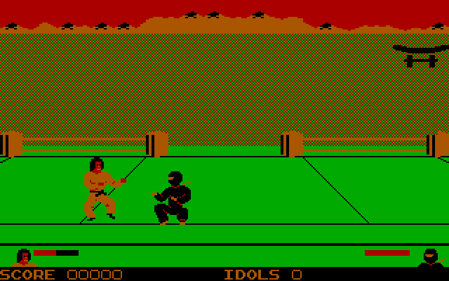 Ninja IBM PC/Compatibles Screenshot: Preparing to attack...