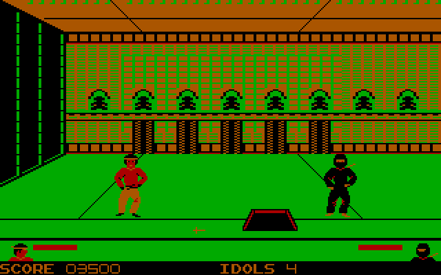 Ninja IBM PC/Compatibles Screenshot: Hmm, should I fight this guy?