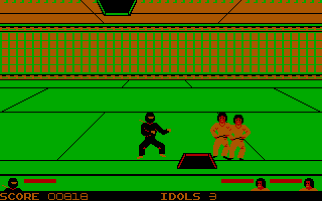 Ninja IBM PC/Compatibles Screenshot: Use those holes in the floor and ceiling to reach different levels.