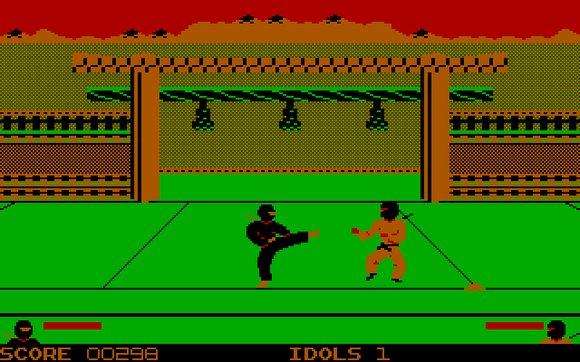 Ninja IBM PC/Compatibles Screenshot: Kick attack missed...