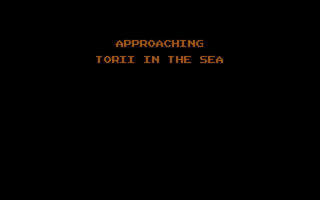 Ninja IBM PC/Compatibles Screenshot: Approaching Torii in the Sea...