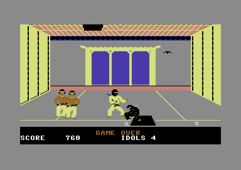 Ninja Commodore 64 Screenshot: Game over.