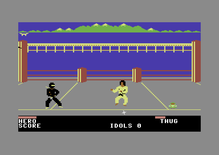 Ninja Commodore 64 Screenshot: Encountered an enemy ninja...