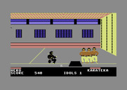 Ninja for Commodore 64 - Pick up weapons you find on the floor.