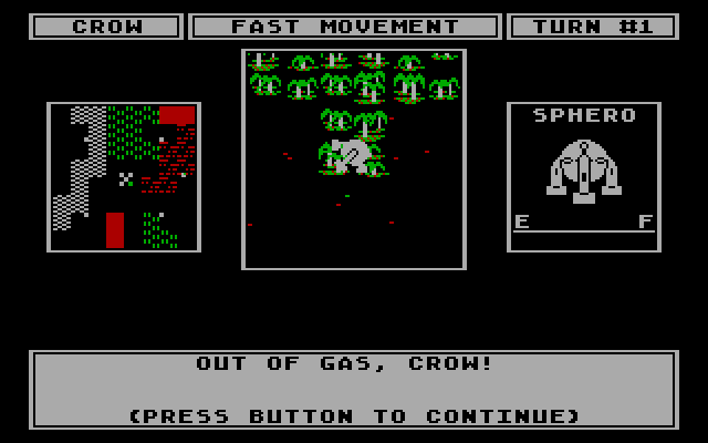 Robot Rascals IBM PC/Compatibles Screenshot: Ran out of gas!