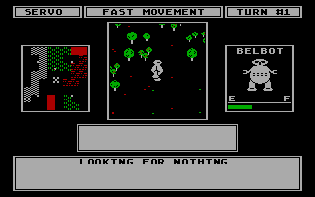 Robot Rascals IBM PC/Compatibles Screenshot: Searching for nothing...