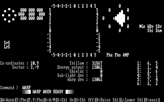 Starship: Invasion IBM PC/Compatibles Screenshot: Warp when ready!