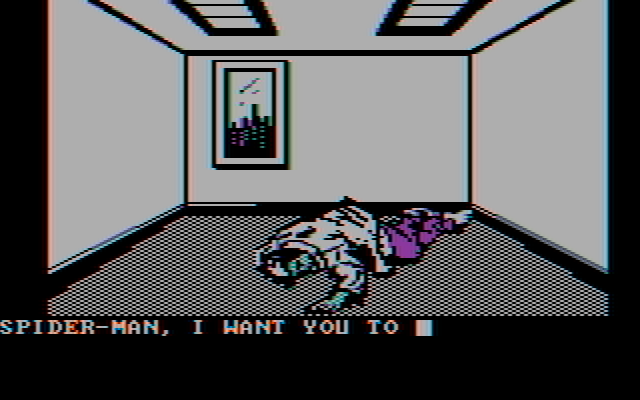 Questprobe featuring Spider-Man IBM PC/Compatibles Screenshot: The doctor is asleep...