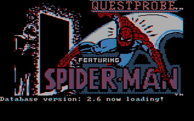 Questprobe featuring Spider-Man IBM PC/Compatibles Screenshot: Title screen.