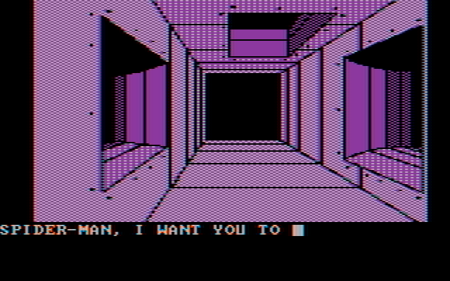 Questprobe featuring Spider-Man IBM PC/Compatibles Screenshot: Looks like there's lots of opportunities to get lost in these ducts...