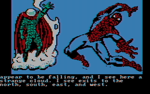Questprobe featuring Spider-Man IBM PC/Compatibles Screenshot: Another strange cloud...
