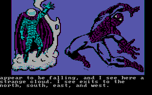 Questprobe featuring Spider-Man IBM PC/Compatibles Screenshot: Yet another strange cloud...