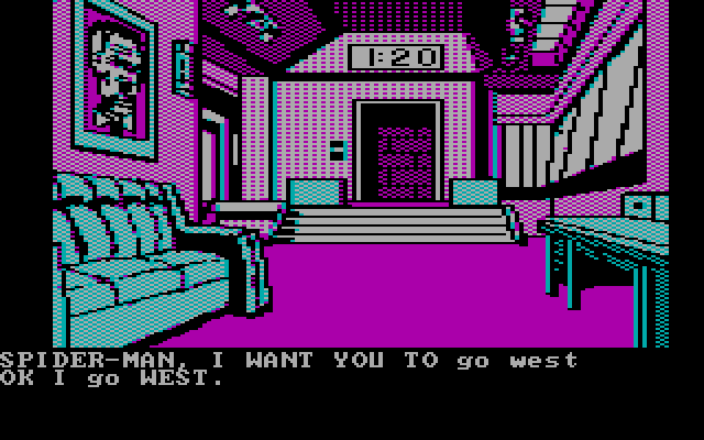 Questprobe featuring Spider-Man IBM PC/Compatibles Screenshot: This is a fancy looking room...