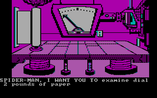 Questprobe featuring Spider-Man IBM PC/Compatibles Screenshot: Does this dial reveal anything useful?