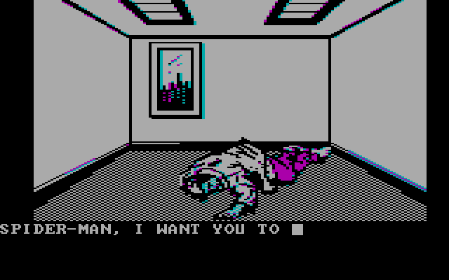 Questprobe featuring Spider-Man IBM PC/Compatibles Screenshot: The doctor is asleep...