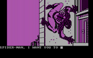 Questprobe featuring Spider-Man for IBM PC/Compatibles - Spider-Man clings to the outside of the building.