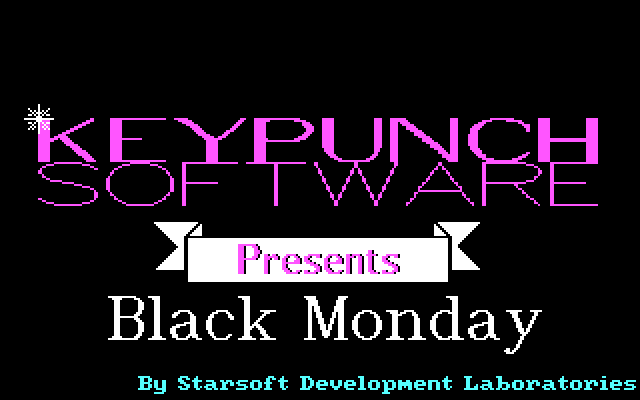 Black Monday IBM PC/Compatibles Screenshot: Keypunch Software logo.