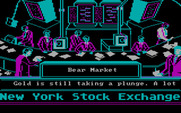 Black Monday for IBM PC/Compatibles - The stock ticker shows how things are progressing.