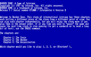 Border Zone for IBM PC/Compatibles - Title screen and game options.