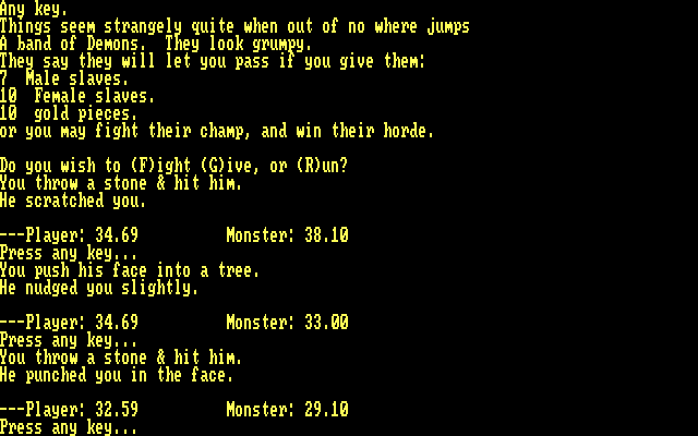 Braminar IBM PC/Compatibles Screenshot: A battle...