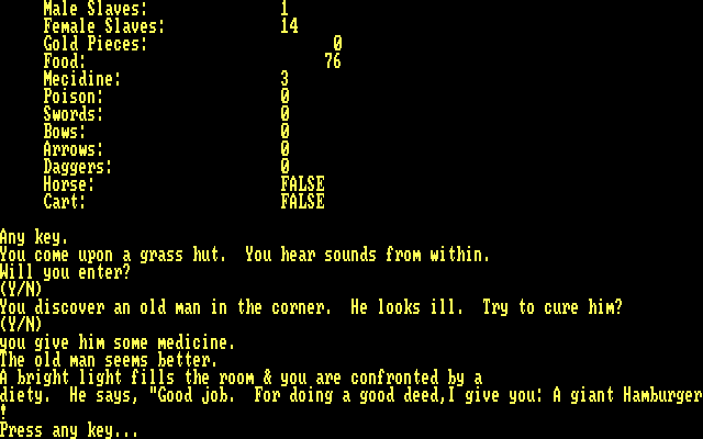 Braminar IBM PC/Compatibles Screenshot: Try to cure this old man?