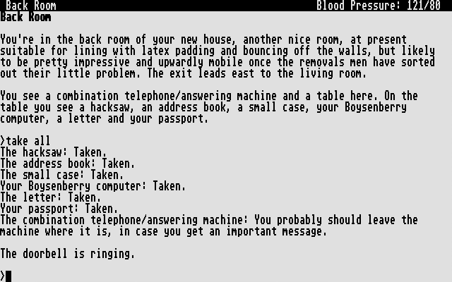 Bureaucracy Atari ST Screenshot: Someone is at the front door...