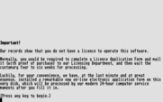 Bureaucracy for Atari ST - The game starts by informing you that you don't have a license.